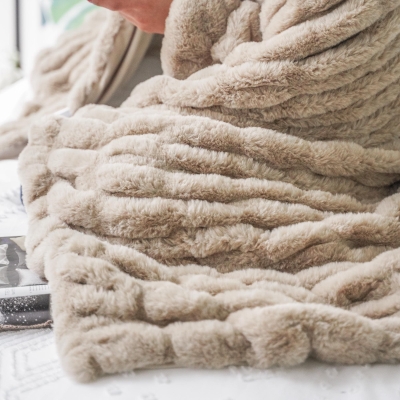 Caramel Faux Fur Throw
