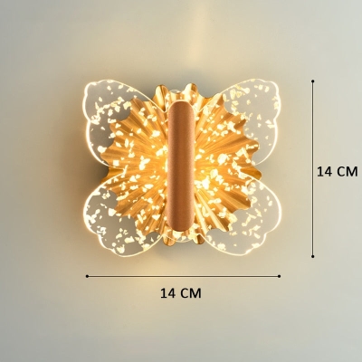 Roquette Wall Light | Gold Glass Butterfly Mounted Wall Lamp Sconce