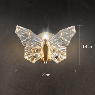 Tournelle Wall Light | Gold Glass Butterfly Mounted Wall Lamp Sconce