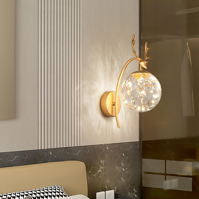 Bastille Wall Light | Gold Glass Bulb Antler Modern Mounted Light Fixture