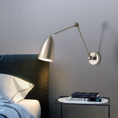 Harlow Swing Arm Wall Light | Silver Bedside Light Fixture